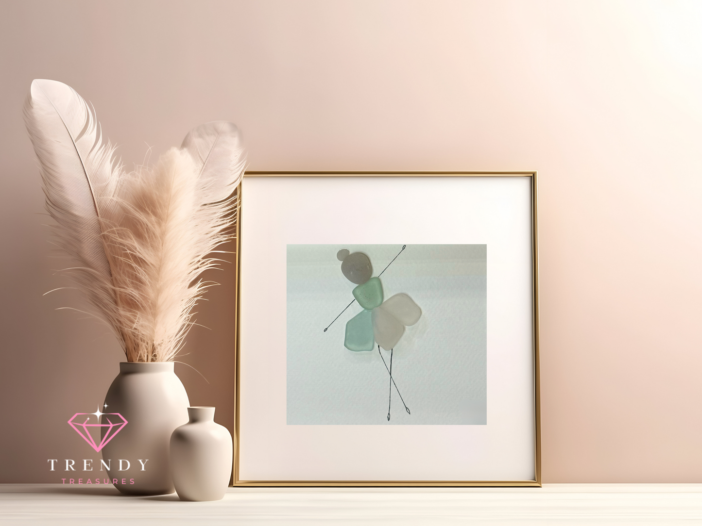 Ballerina Sea Glass Art - Kids Decor / Beach Art / Coastal Decor / Nautical Art