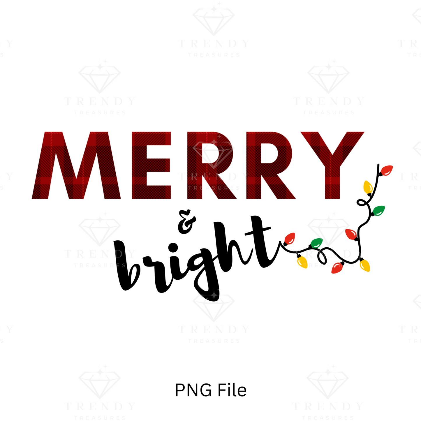 Merry & Bright - PNG Digital Download