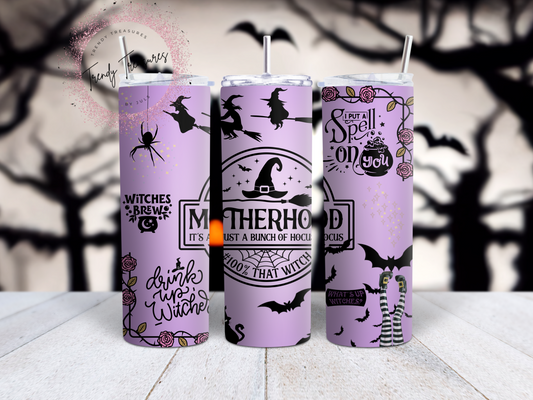 Motherhood "Hocus Pocus" 20oz & 30oz Skinny Tumbler - Custom Made/Personalized Halloween Tumbler
